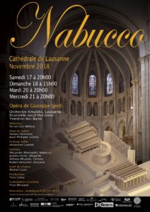 Affiche de Nabucco à la Cathédrale de Lausanne, 2018